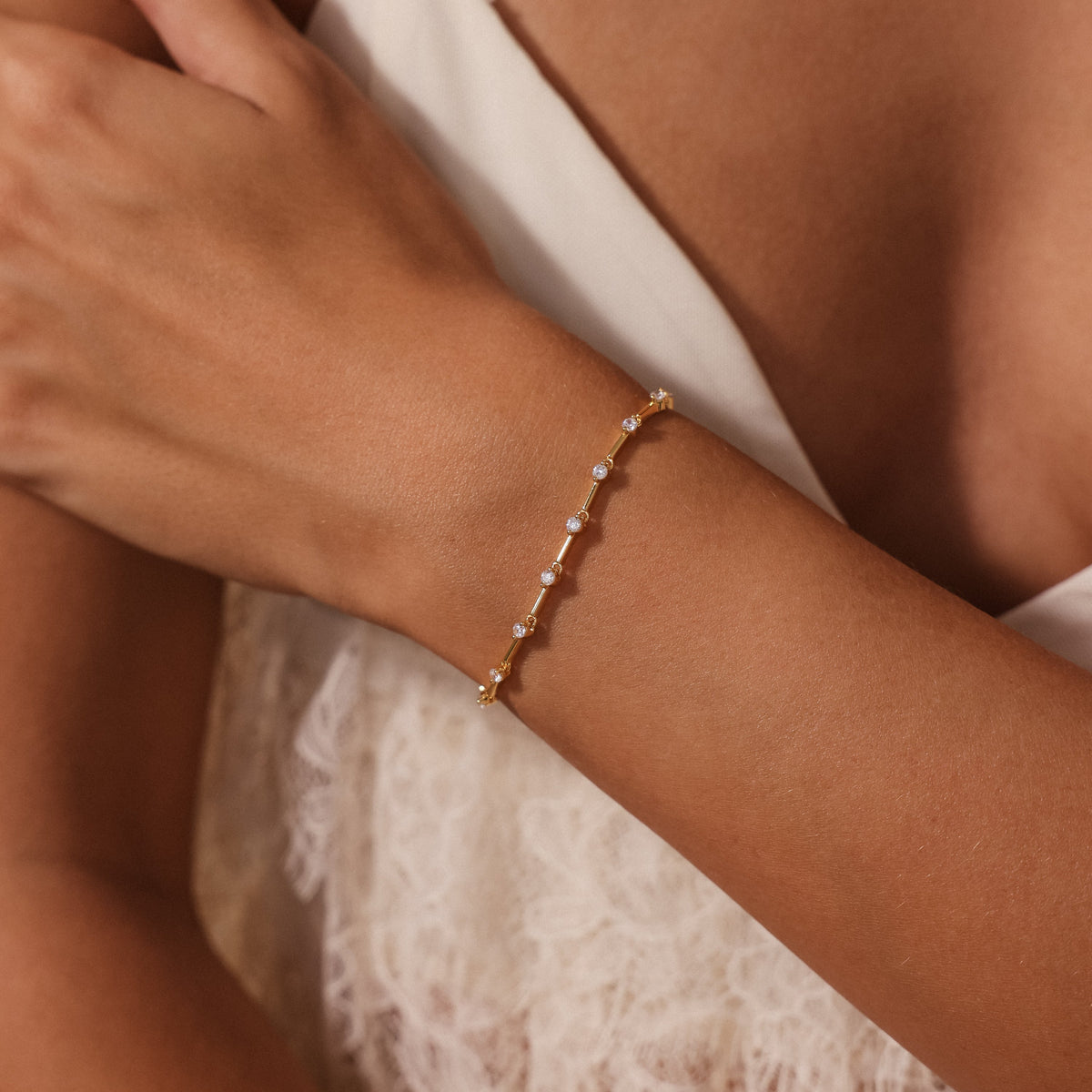Sprinkle diamond tennis bracelet