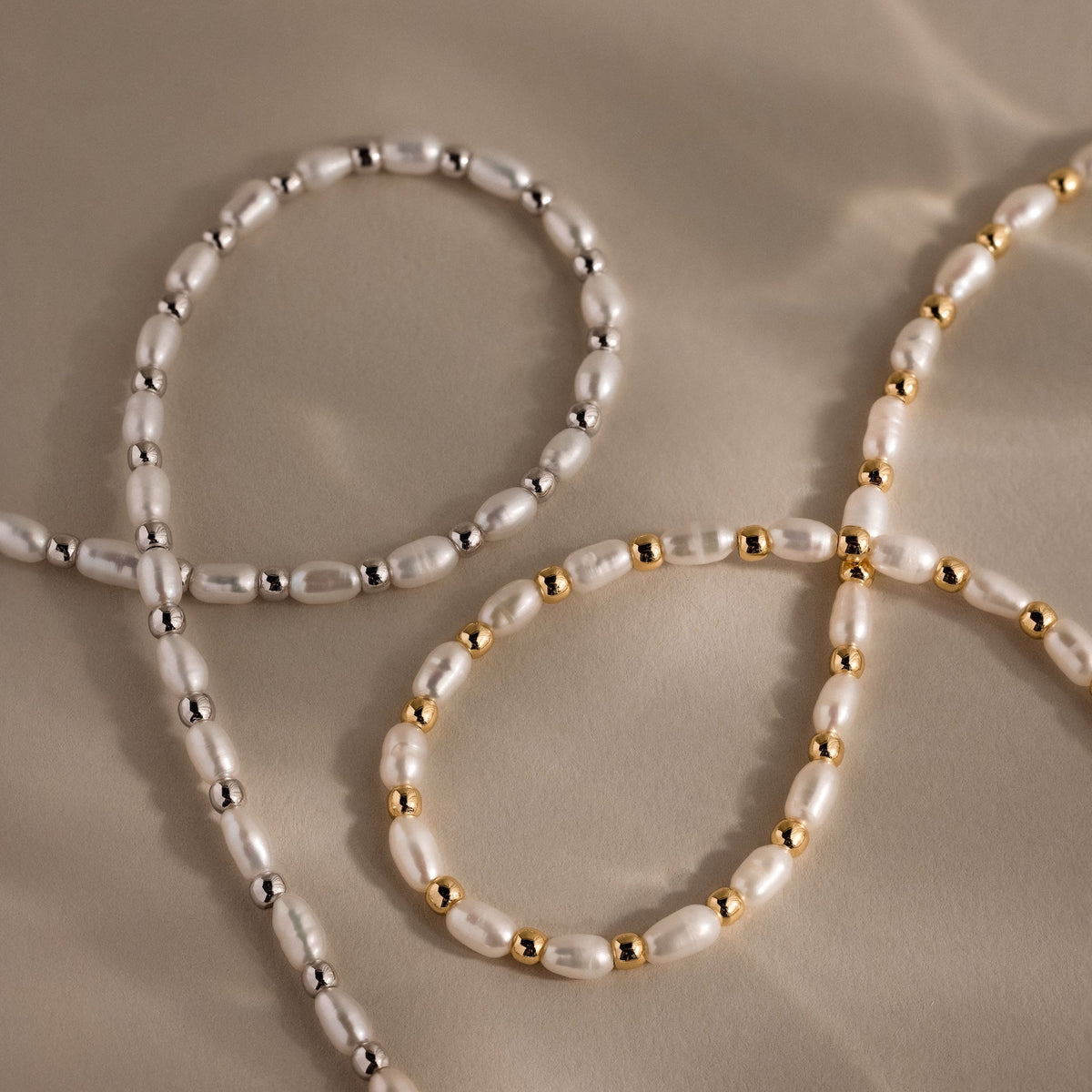 Beaded pearl necklace