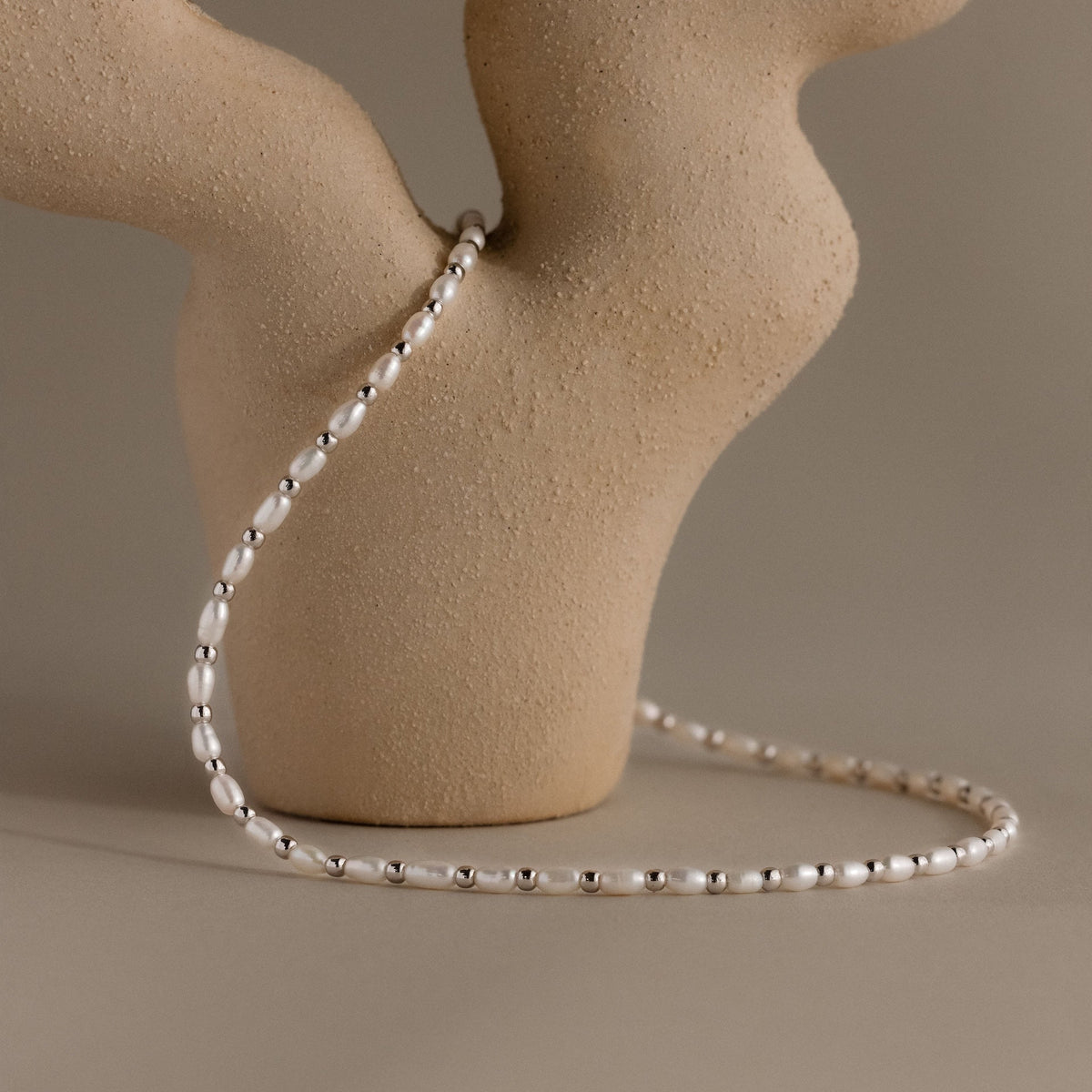 Beaded pearl necklace